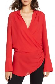 Trouv   Long Sleeve Wrap Blouse at Nordstrom